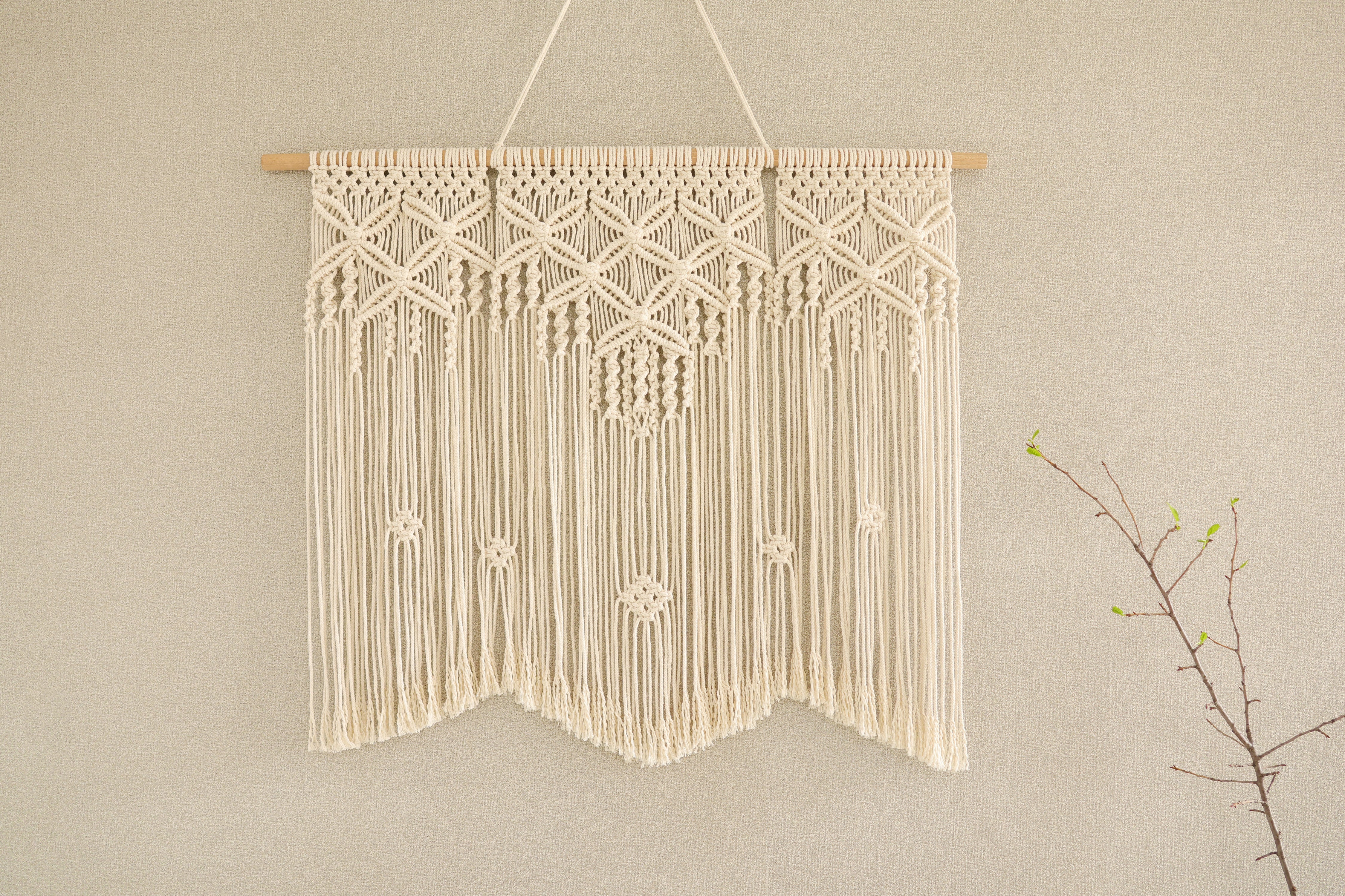 Macrame Large wall hanging, Bohemian wall decor for sofa background in the living room/ headboard in the bedroom, Macrame curtain for door