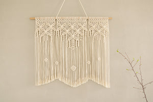 Macrame Large wall hanging, Bohemian wall decor for sofa background in the living room/ headboard in the bedroom, Macrame curtain for door