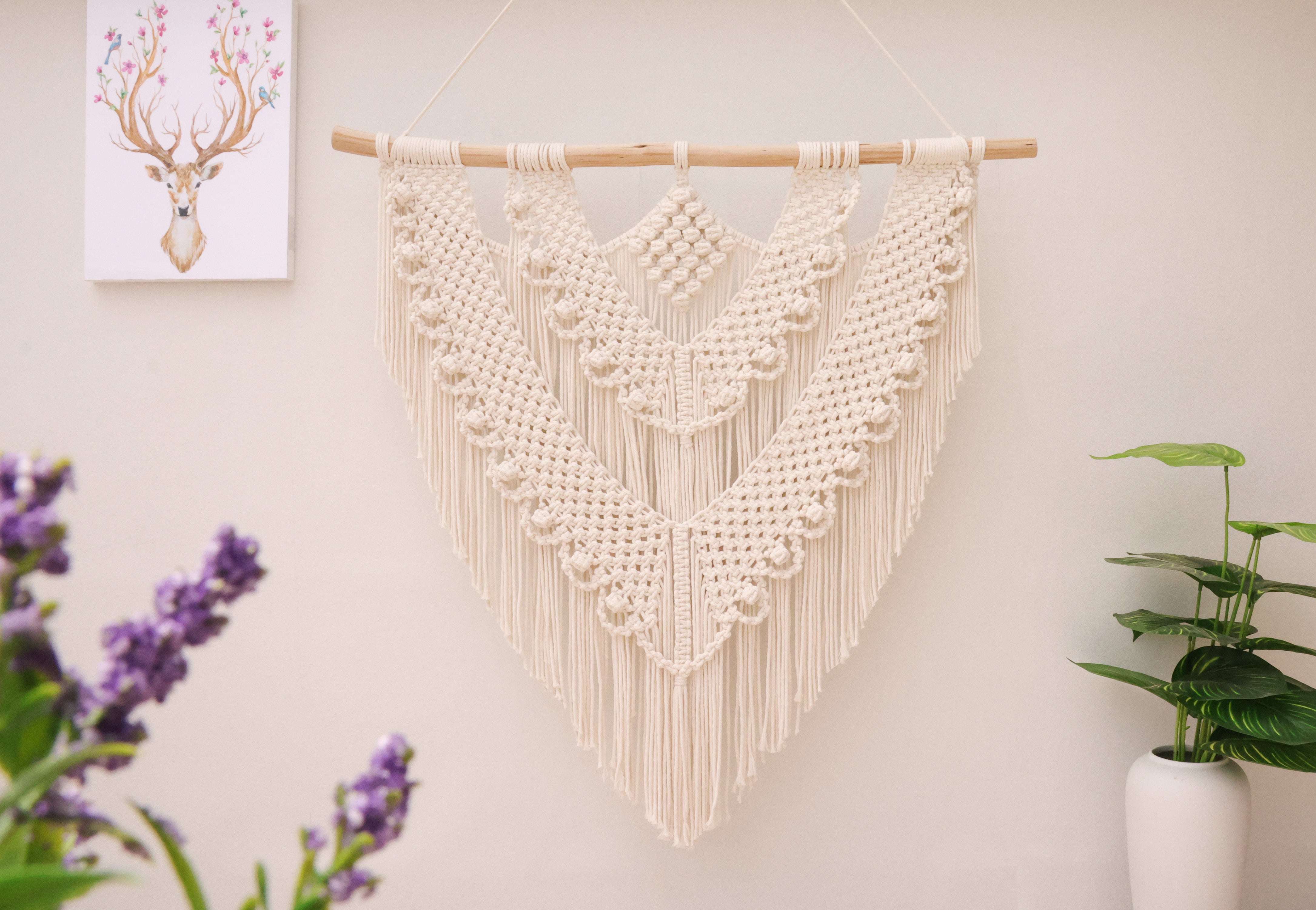 Macrame Large Wall Hanging, Handwoven nature cotton Tapestry wall hanging, Bohemian Modern wall art hanging home decor