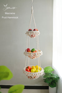 Macrame fruit & vegetable hammock/Kitchen storage basket,Bohemian wall hanging/home decoration