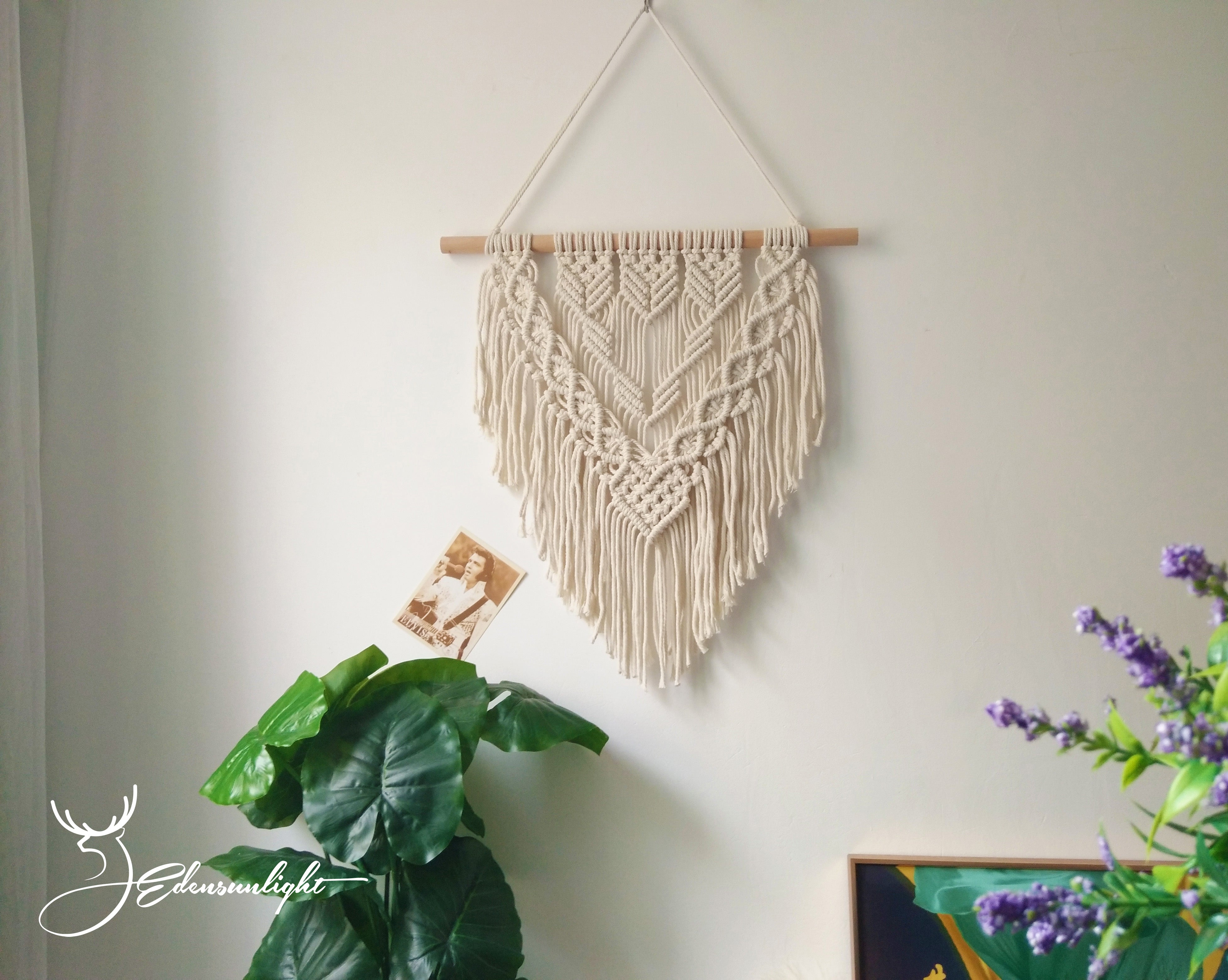 Macrame wall hanging, Macrame Tapestry, Indoor Hanging, Wall Decor, Wall Pediment, Living Room, Kitchen, Bedroom or Apartment