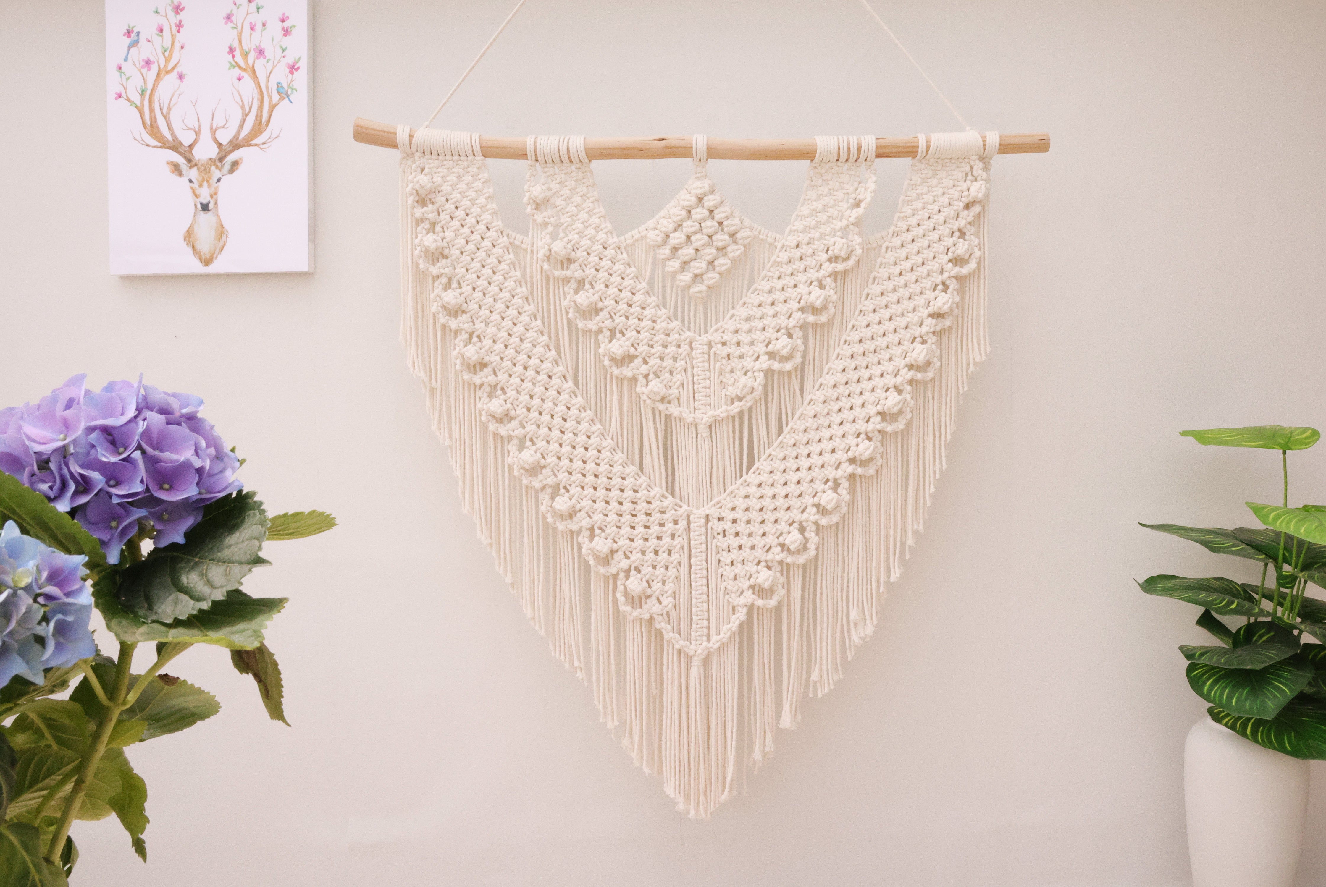 Macrame Large Wall Hanging, Handwoven nature cotton Tapestry wall hanging, Bohemian Modern wall art hanging home decor