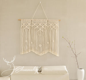 Macrame Large wall hanging, Bohemian wall decor for sofa background in the living room/ headboard in the bedroom, Macrame curtain for door