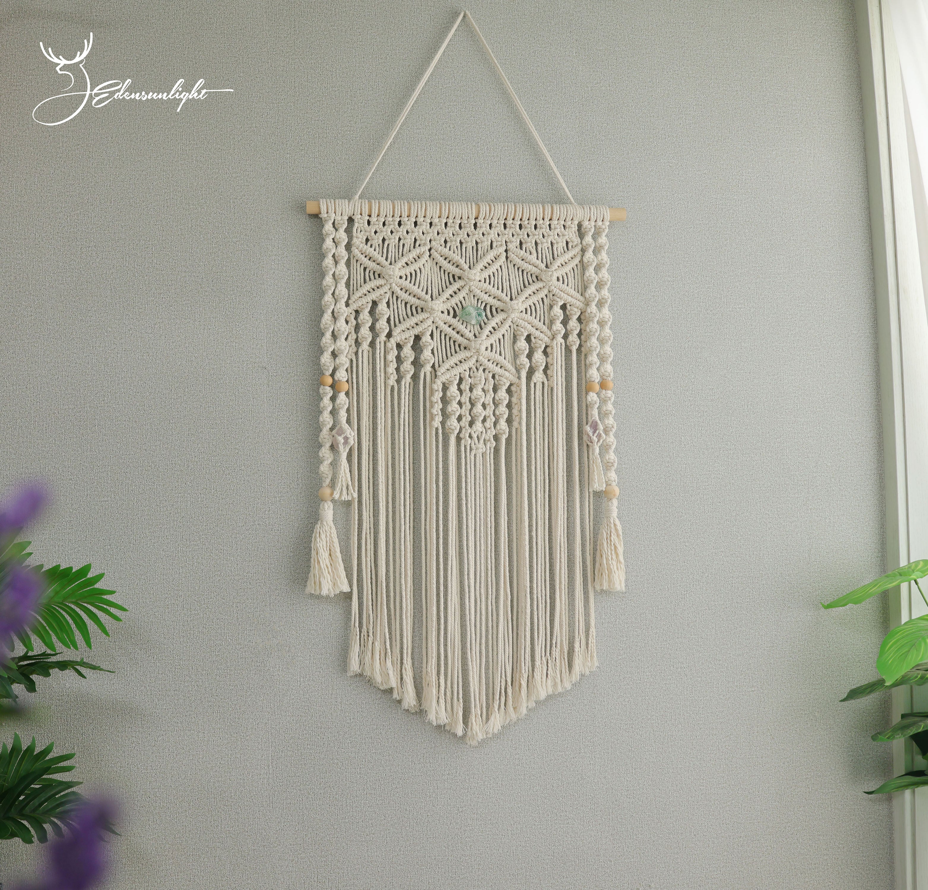 Macrame Wall art hanging, Macrame Crystals Wall hanging, Bohemian home decor/wall decor