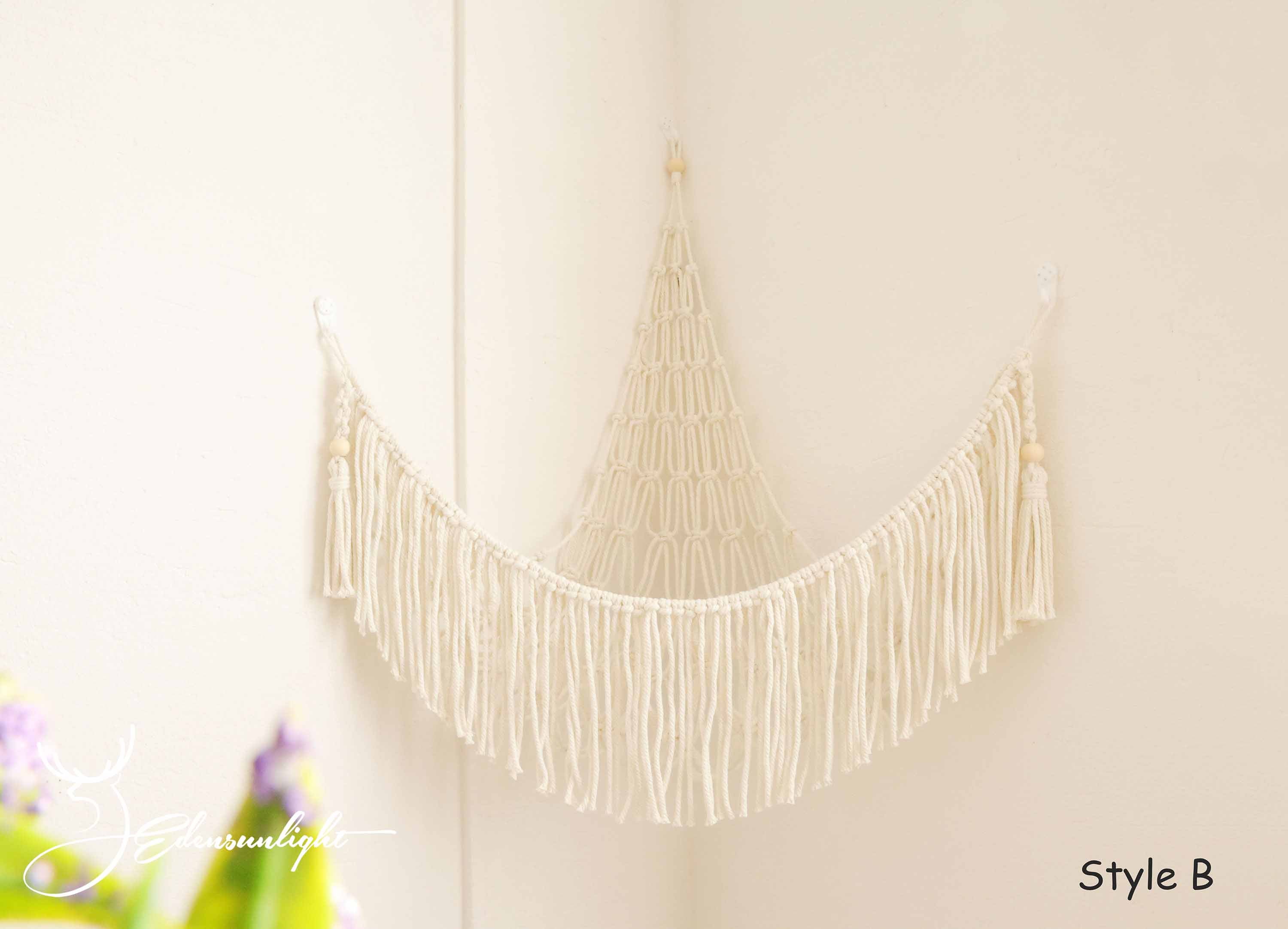 Macrame Toy Hammock, Bohemia toy organize/storage, Macrame Nursery wall art hanging,Hand woven tapestry wall hanging/home decor