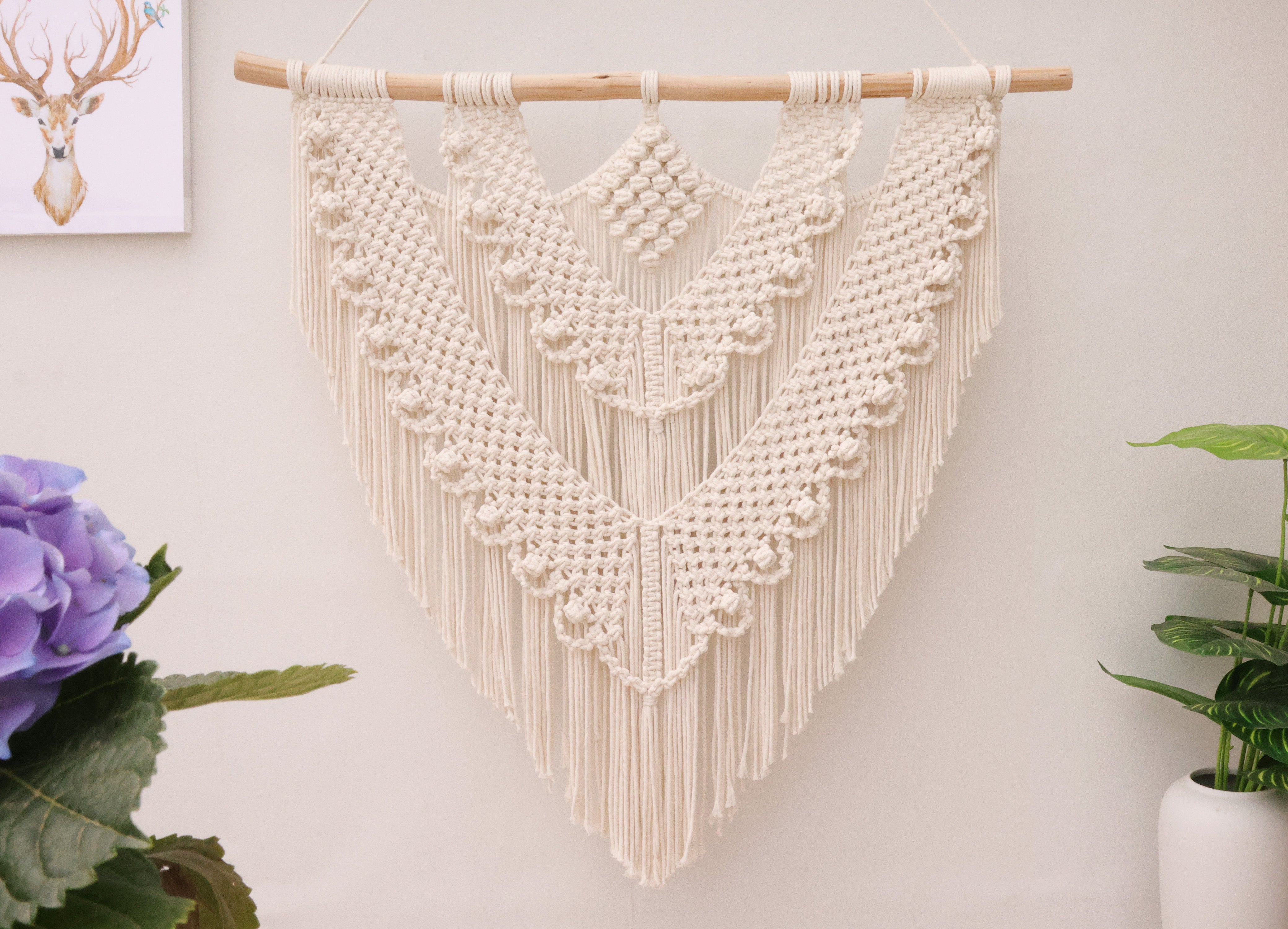 Macrame Large Wall Hanging, Handwoven nature cotton Tapestry wall hanging, Bohemian Modern wall art hanging home decor