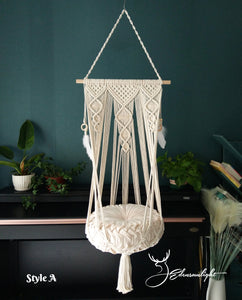 Macrame cat Hammock bed,Macrame cotton rope Swing Bed for cat,indoor pet's sleeping bed wall hanging