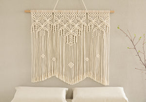 Macrame Large wall hanging, Bohemian wall decor for sofa background in the living room/ headboard in the bedroom, Macrame curtain for door