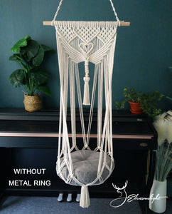 Macrame cat Hammock bed,Macrame cotton rope Swing Bed for big cat,indoor pet's sleeping bed ,Macrame pattern wall hanging