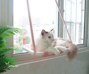 Cat hammock for window, Macrame Cat wall furniture/wall bed/wall shelf, window mounted cat bed with strong glass suctions cups