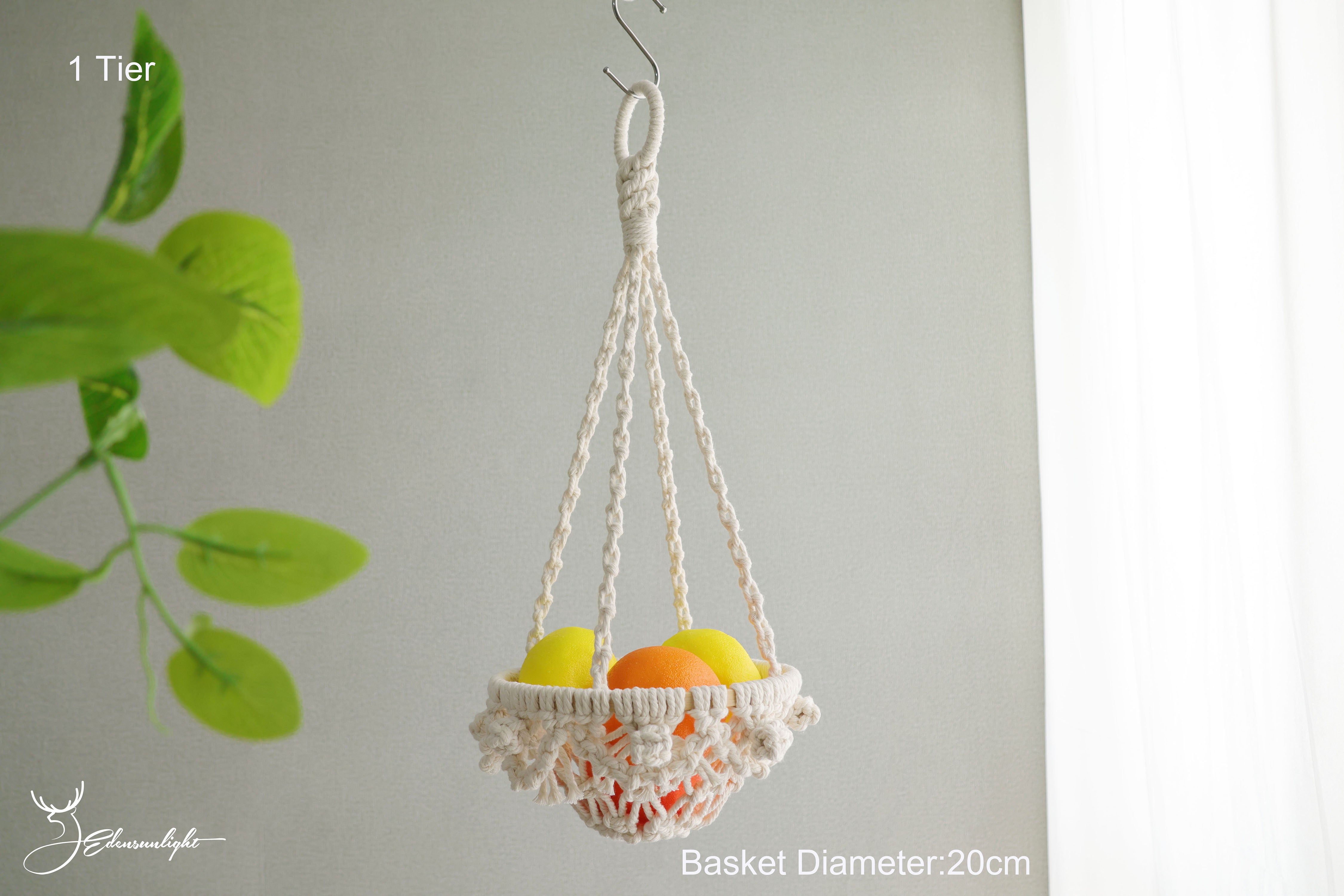 Macrame fruit & vegetable hammock/Kitchen storage basket,Bohemian wall hanging/home decoration