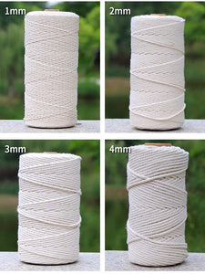 Macrame handcraft supplies，All Nature cotton ropes/cords (1-10mm)