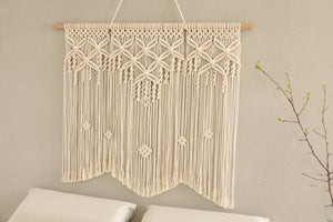 Macrame Large wall hanging, Bohemian wall decor for sofa background in the living room/ headboard in the bedroom, Macrame curtain for door