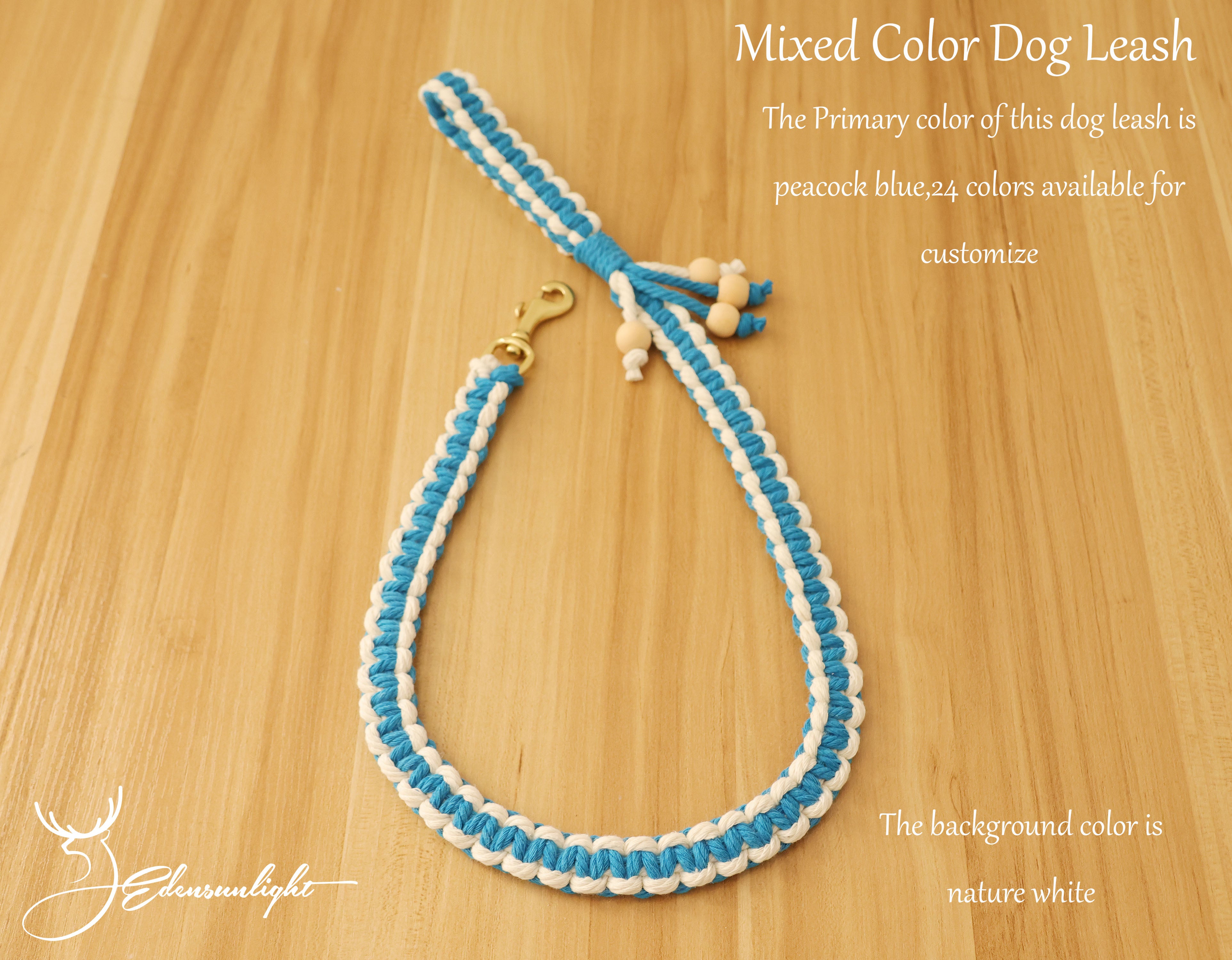 Macrame Dog leash/Lead, Mixed color Boho Handmade nature cotton rope leashes for pets