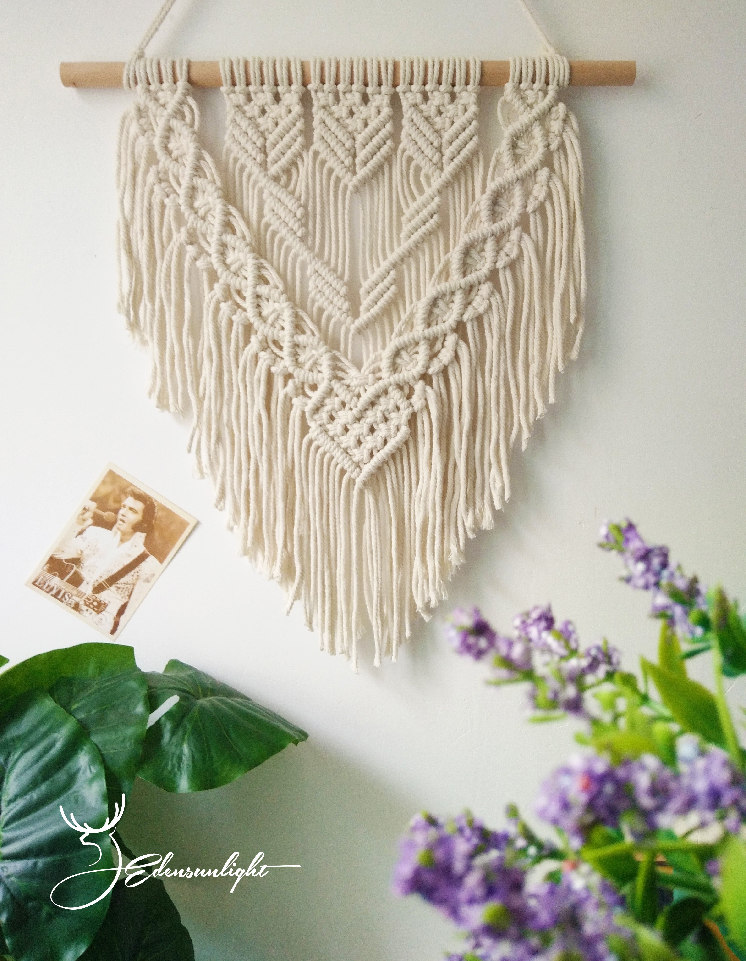 Macrame wall hanging, Macrame Tapestry, Indoor Hanging, Wall Decor, Wall Pediment, Living Room, Kitchen, Bedroom or Apartment