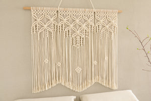 Macrame Large wall hanging, Bohemian wall decor for sofa background in the living room/ headboard in the bedroom, Macrame curtain for door