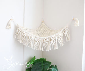 Macrame Cat wall corner hammock, hand-weaved Boho cat bed/furniture/hanging house/cat tree/pet swing bed