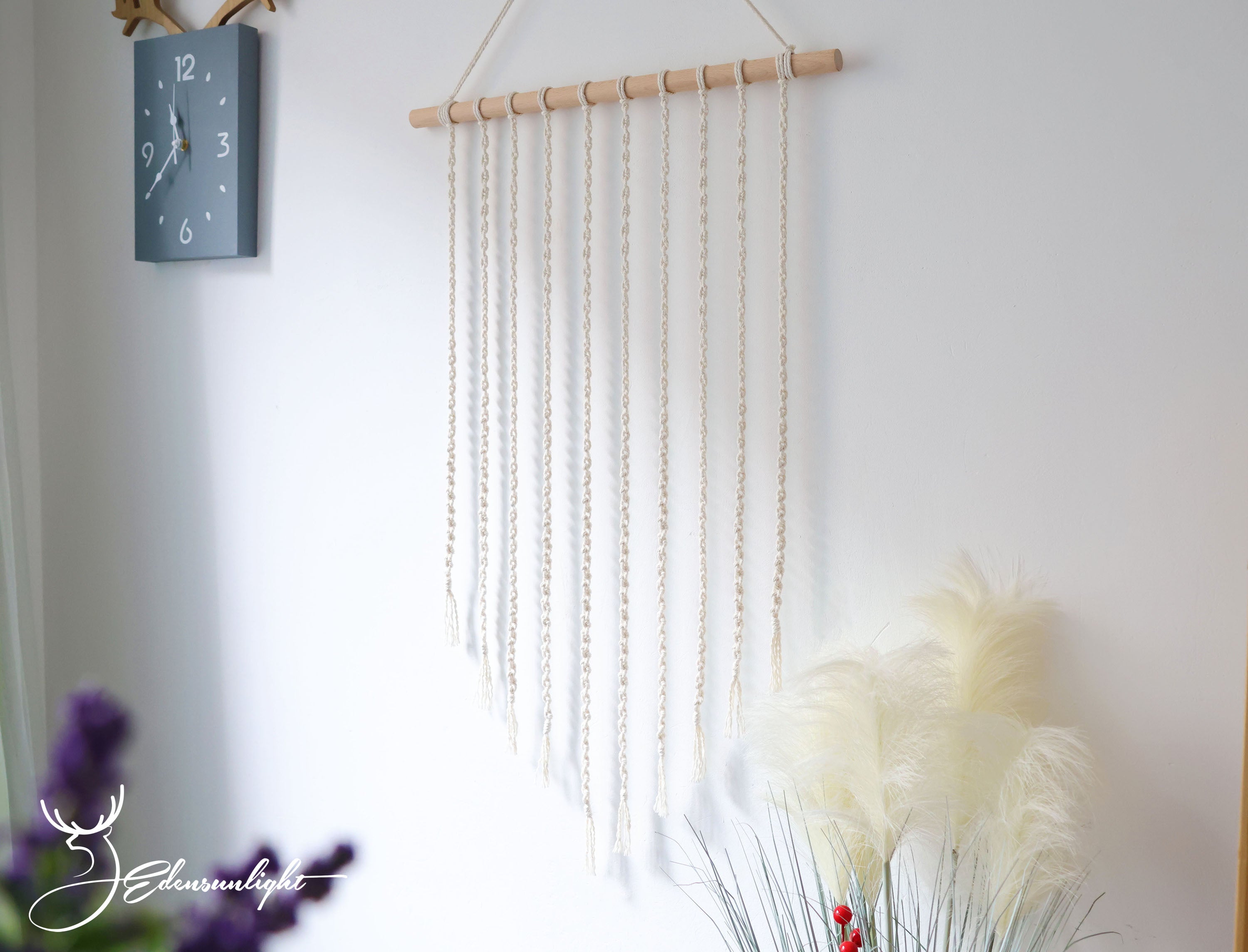 Macrame Wall Photo hangerphoto display, hand woven wall hanging decor for home