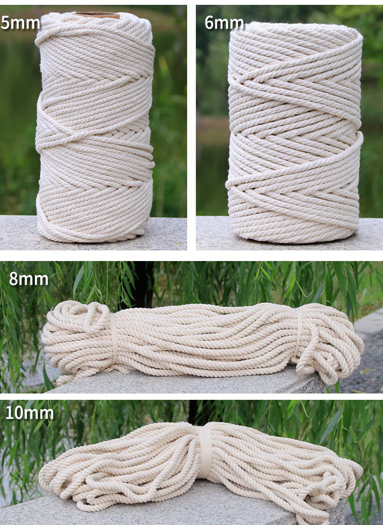 Macrame handcraft supplies，All Nature cotton ropes/cords (1-10mm)