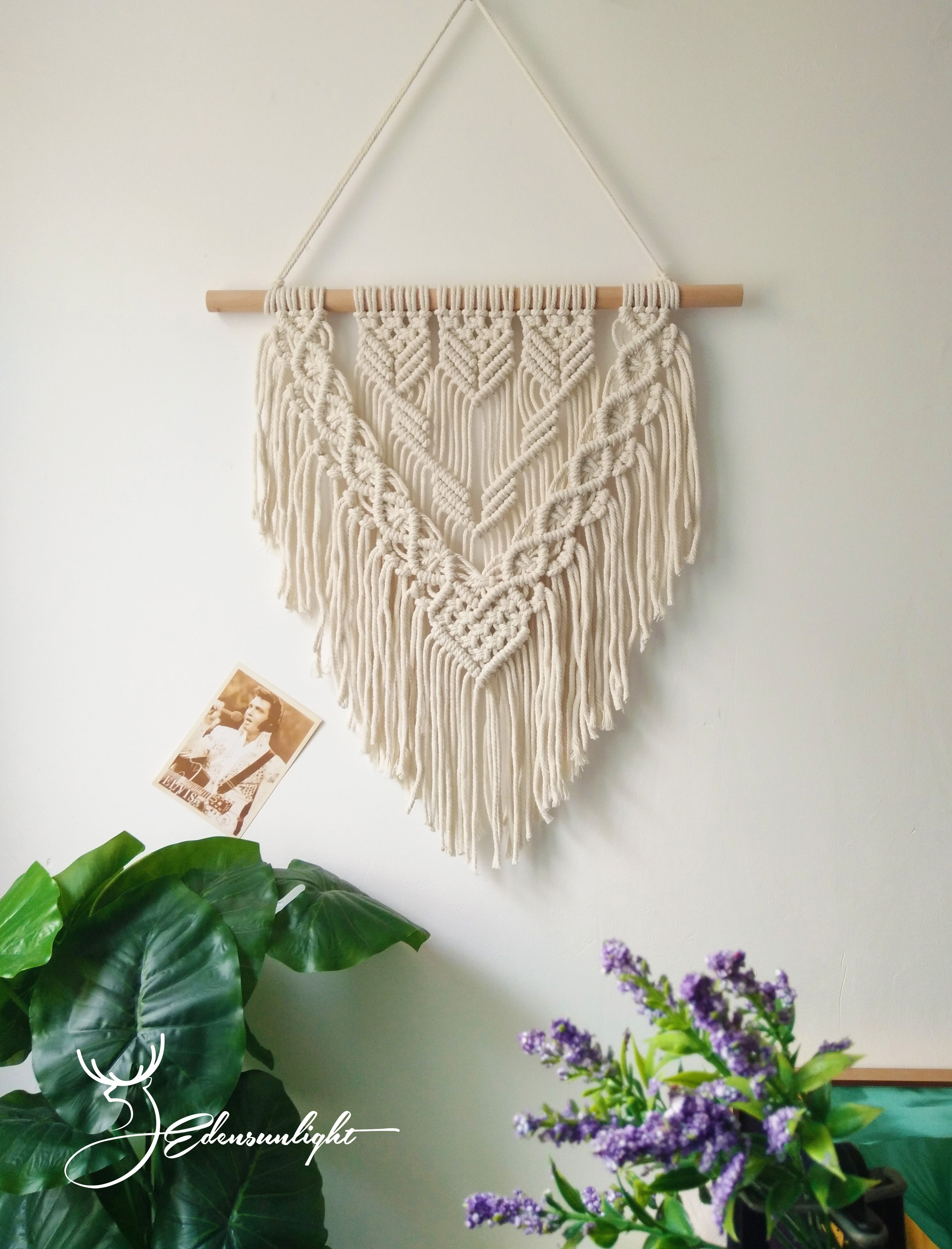 Macrame wall hanging, Macrame Tapestry, Indoor Hanging, Wall Decor, Wall Pediment, Living Room, Kitchen, Bedroom or Apartment