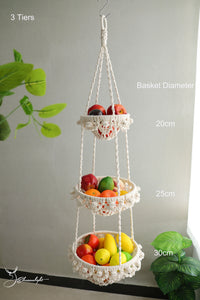 Macrame fruit & vegetable hammock/Kitchen storage basket,Bohemian wall hanging/home decoration