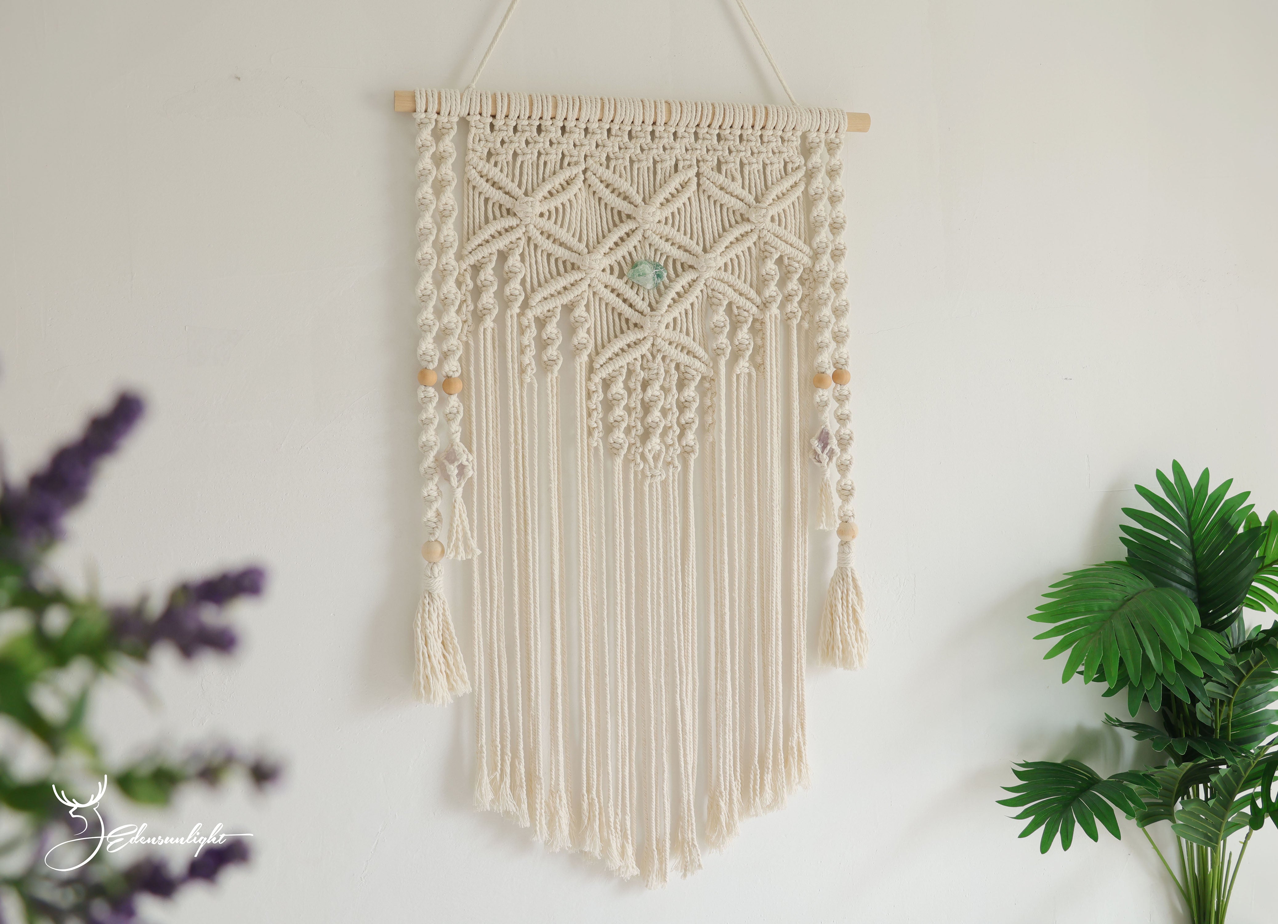 Macrame Wall art hanging, Macrame Crystals Wall hanging, Bohemian home decor/wall decor