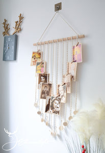 Macrame Wall Photo hangerphoto display, hand woven wall hanging decor for home