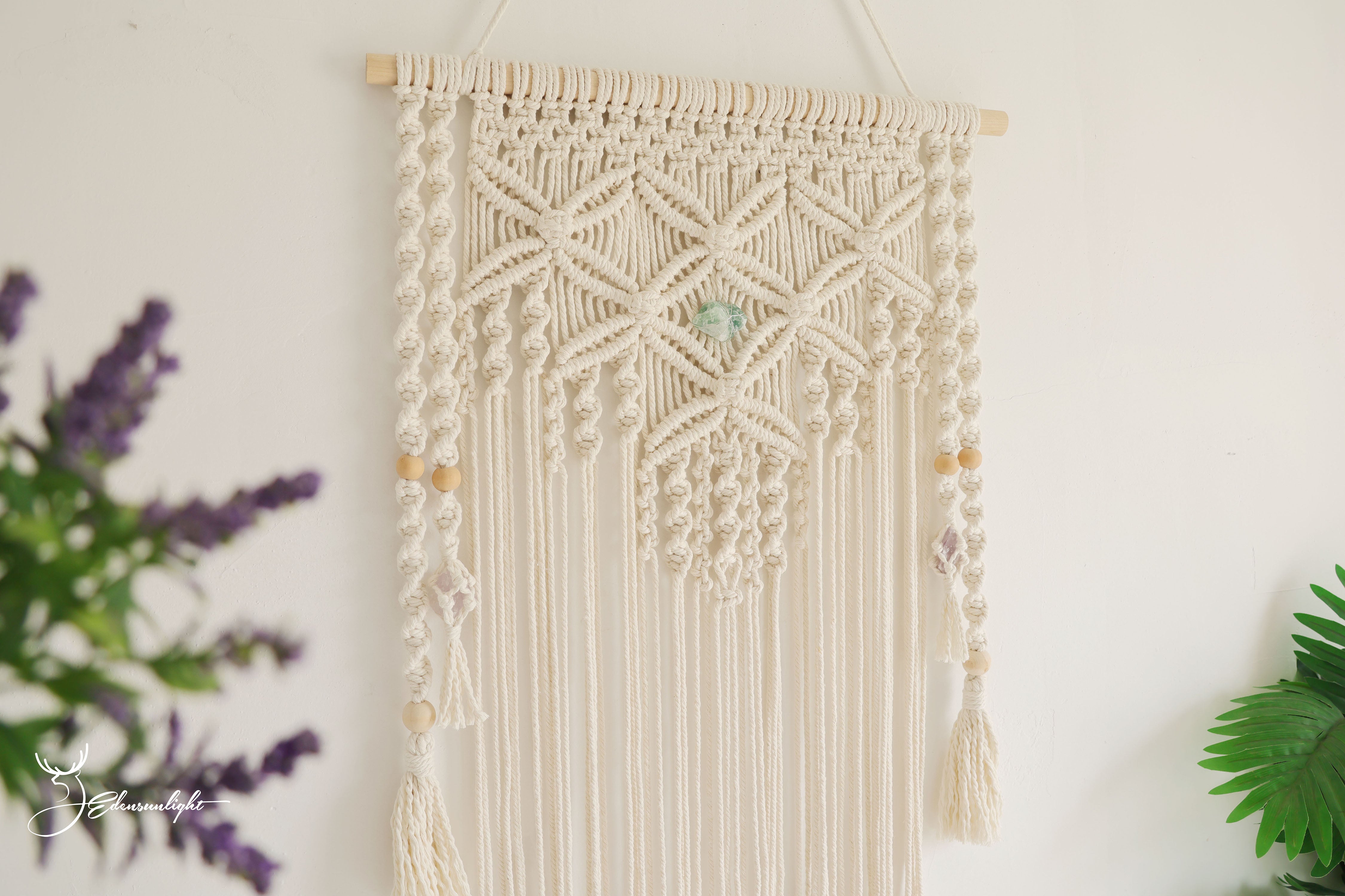 Macrame Wall art hanging, Macrame Crystals Wall hanging, Bohemian home decor/wall decor