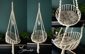 Macrame cat hammock,handwoven pet hanging bed,boho hanging chairswing bed for pets