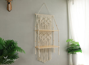 Macrame hanging Shelves, Macrame wall shelf/bookshelf/plant shelves... Bohemian Home Wall Decoration