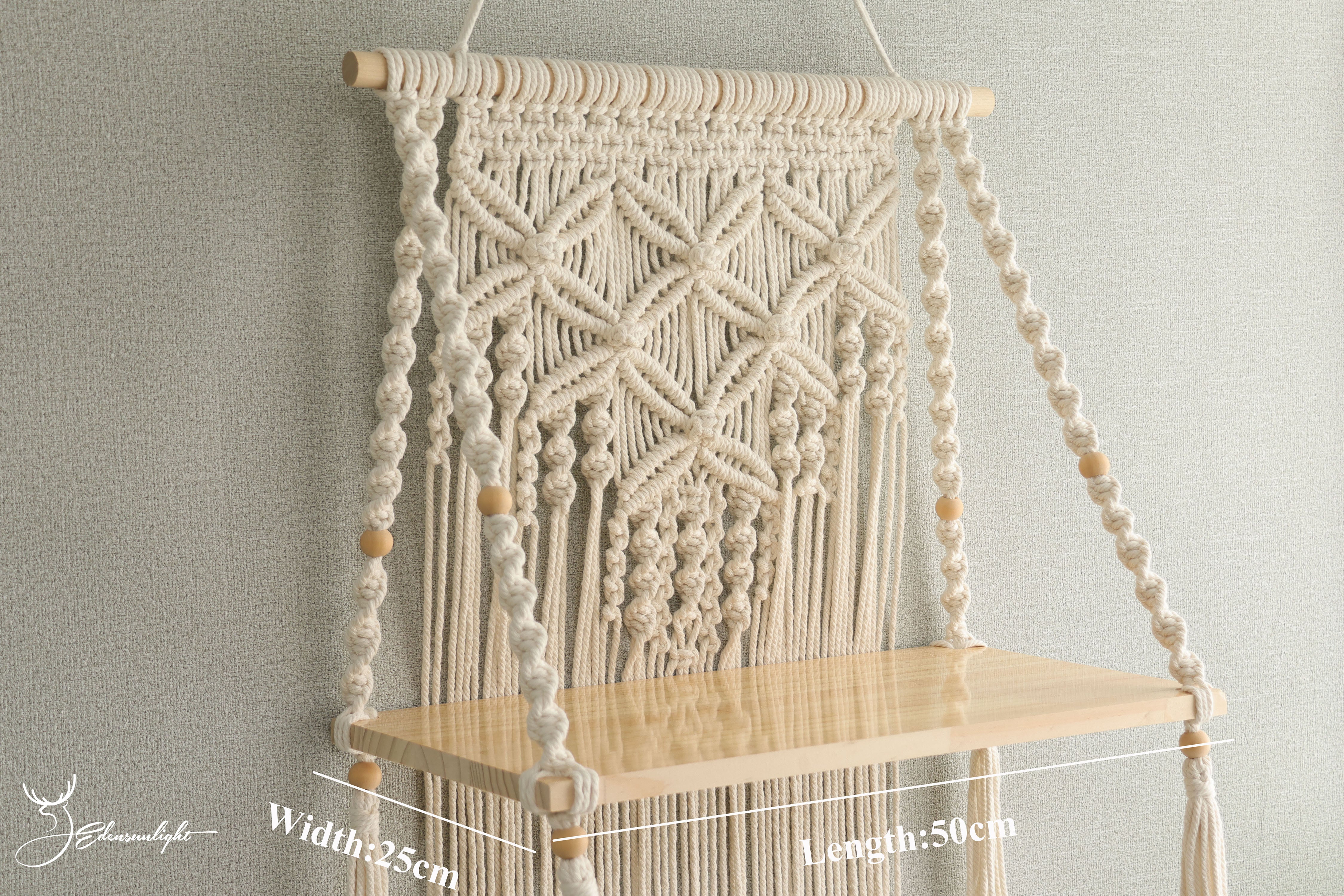 Macrame hanging Shelves, Macrame wall shelf/bookshelf/plant shelves... Bohemian Home Wall Decoration