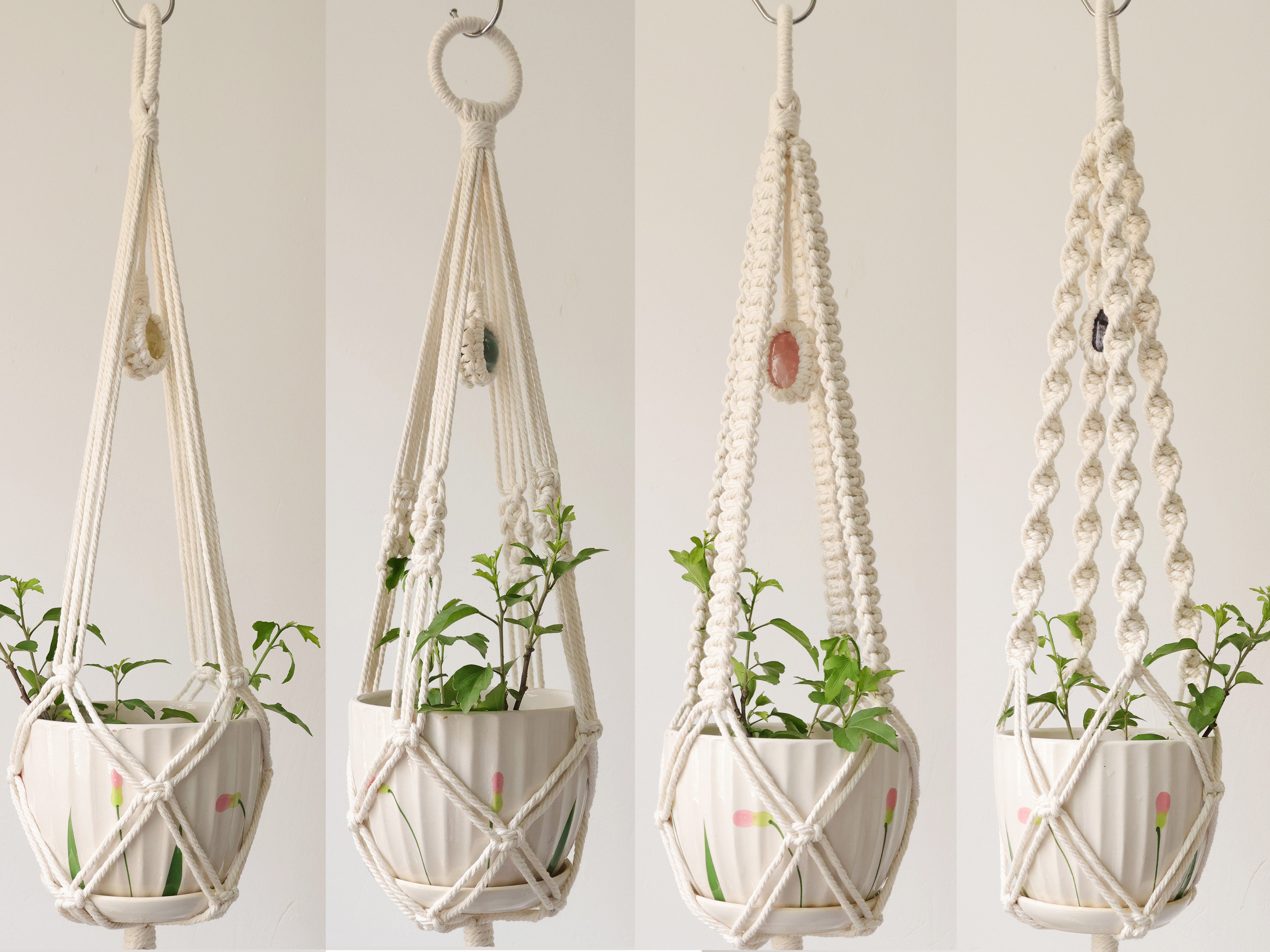 Macrame Plant hanger/Pot holder, crystal wall hanging/sun catcher,Boho Macrame wall hanging/home decor