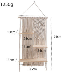 3 tiers Macrame hanging shelves