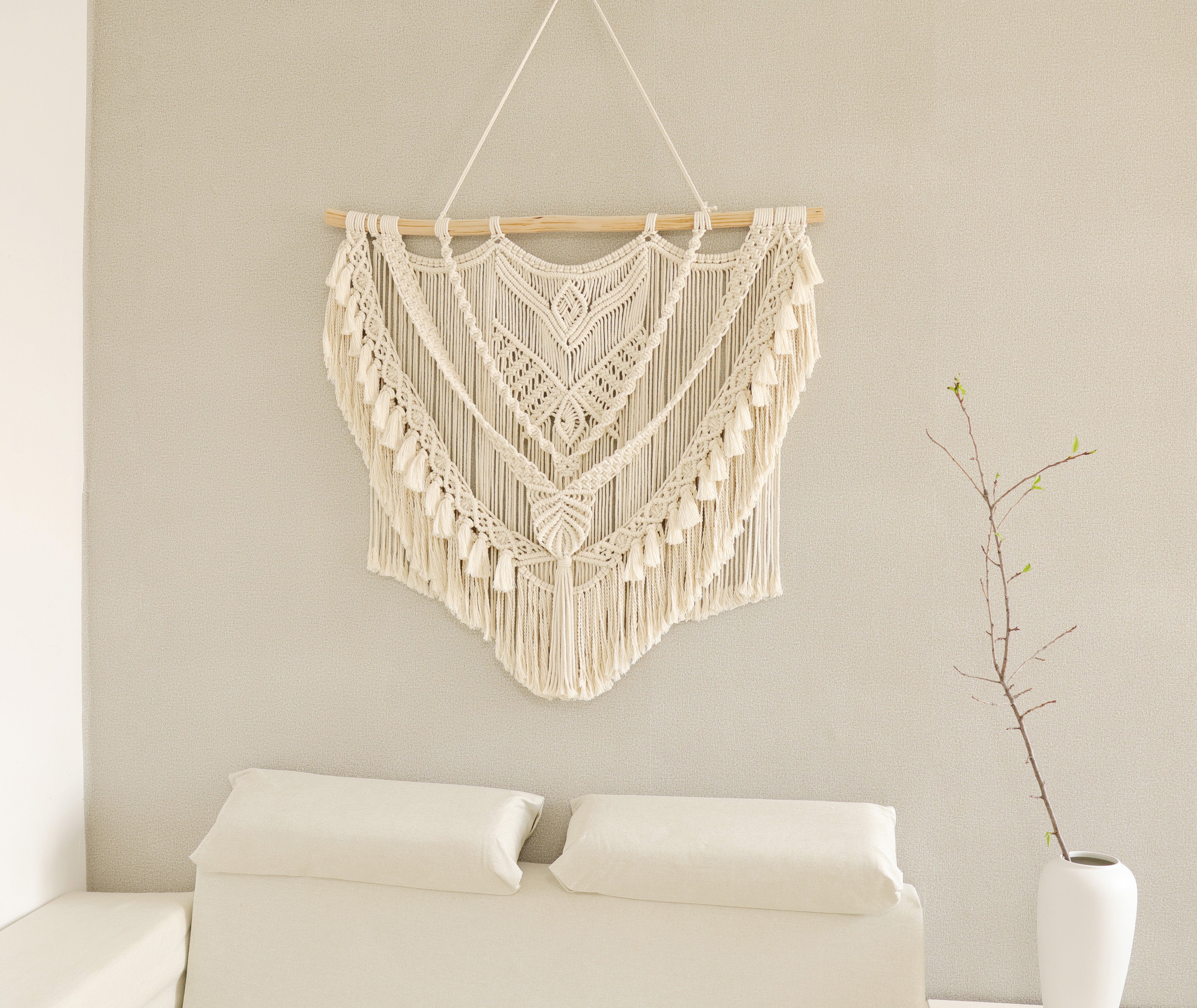 Macrame large wall hanging, Boho Modern wall art hanging home decor