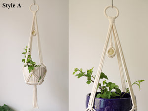 Macrame Crystal Plant hanger/Pot holder, crystal wall hanging/sun catcher,Boho Macrame wall hanging/home decor