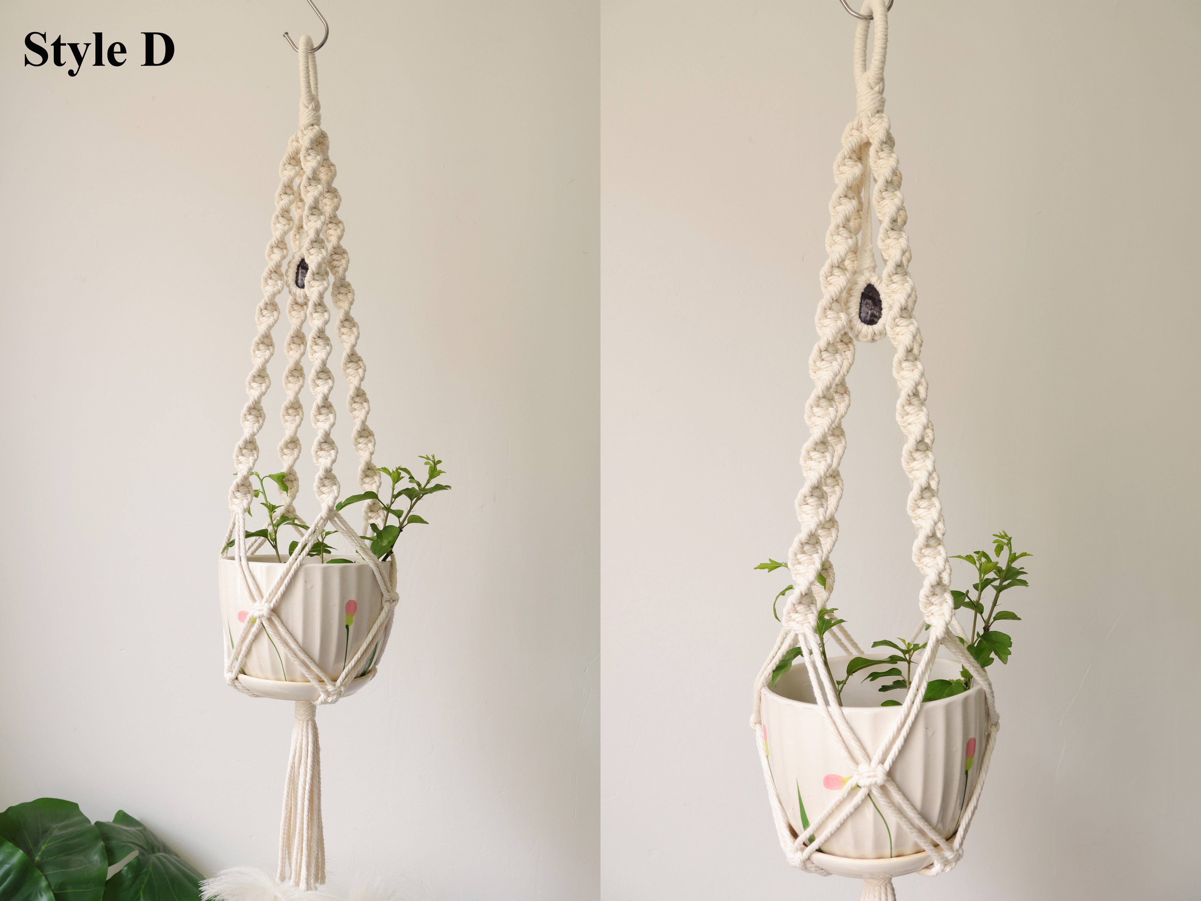 Macrame Plant hanger/Pot holder, crystal wall hanging/sun catcher,Boho Macrame wall hanging/home decor