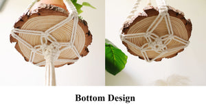 Macrame crystal plant hanger with shelf, Macrame crystal wall hanging, Personalize handwoven Boho planter home decoration