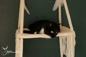 Cat Wall Bed/Wall Hammock/Furniture, Macrame Cat hammock/cat wall shelves/cat house/cat tree, Bohemian Wall Hanging/home decor/pet accessory