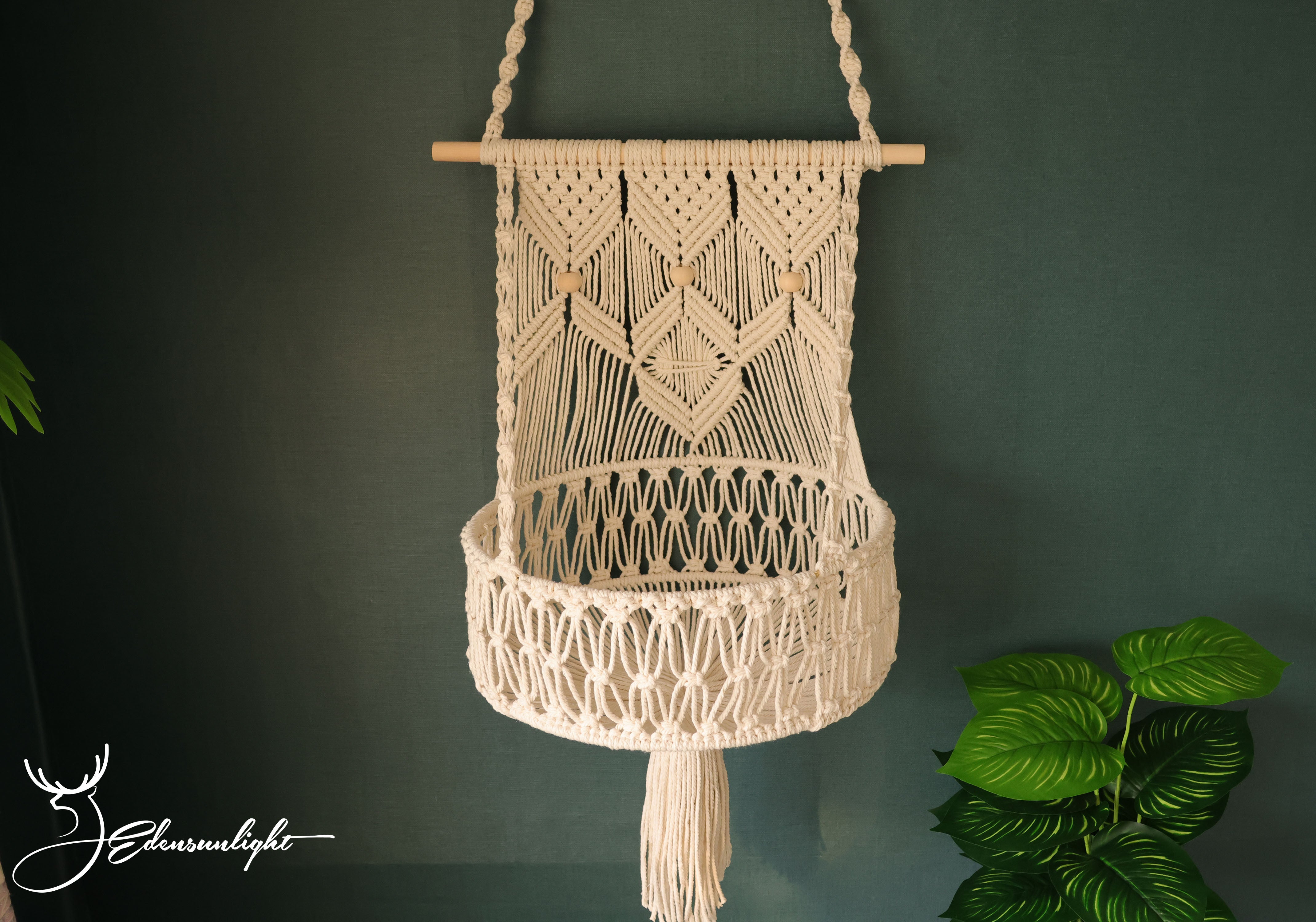 Macrame cat hammock, Bohemian cat wall bed, cat wall furniture/cat swing bed/cat tree/cat wall shelf /pet accessory,Macrame basket