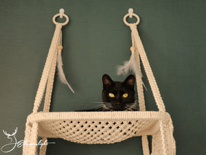 Cat Wall Bed/Wall Hammock/Furniture, Macrame Cat hammock/cat wall shelves/cat house/cat tree, Bohemian Wall Hanging/home decor/pet accessory