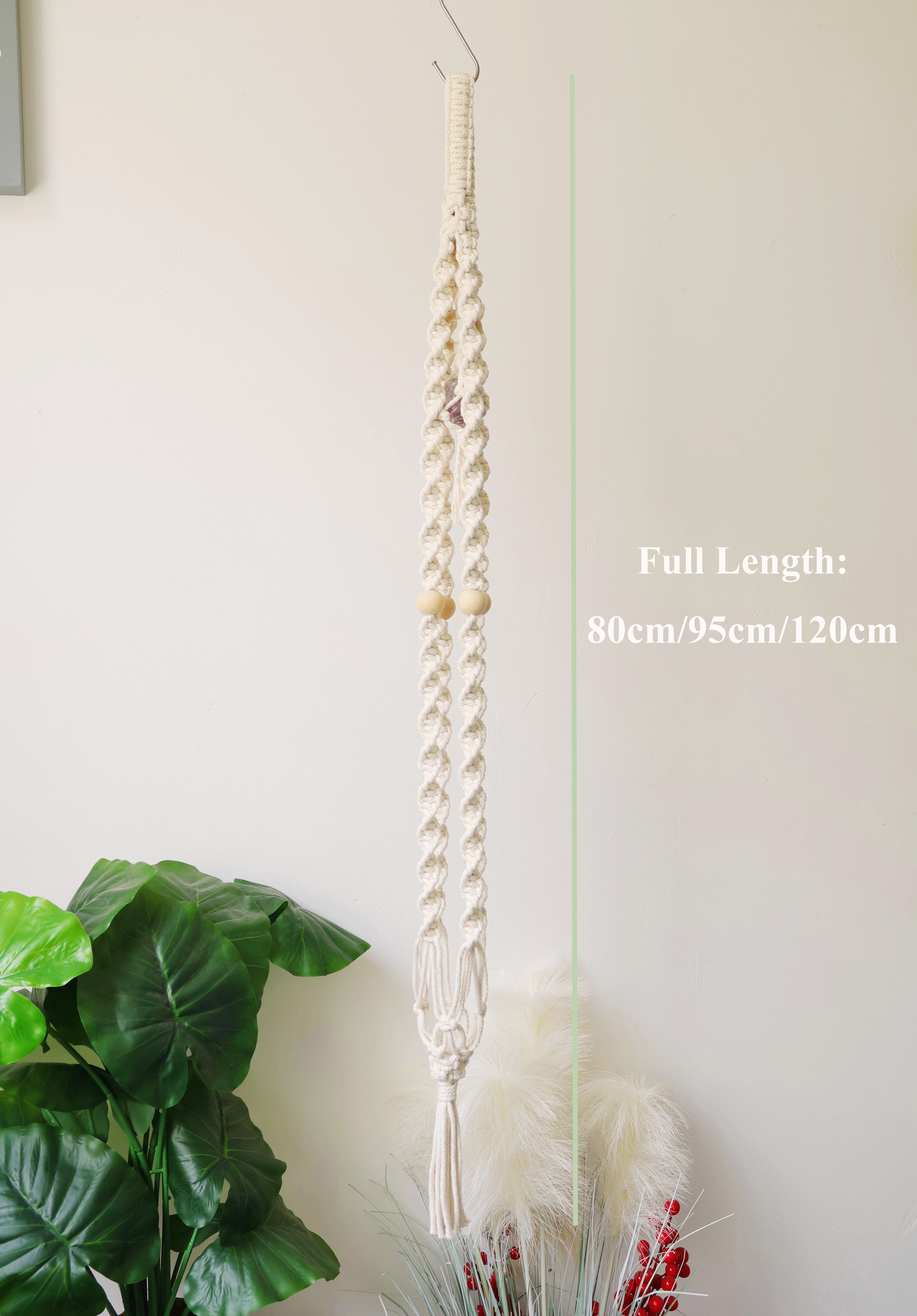 Macrame crystal plant hanger with shelf, Macrame crystal wall hanging, Personalize handwoven Boho planter home decoration