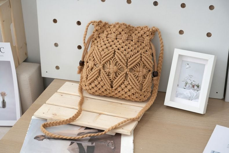 Handmade Macrame Shoulder Bag, Bohemian Beach bag/cosmetic bag/purse/handbag