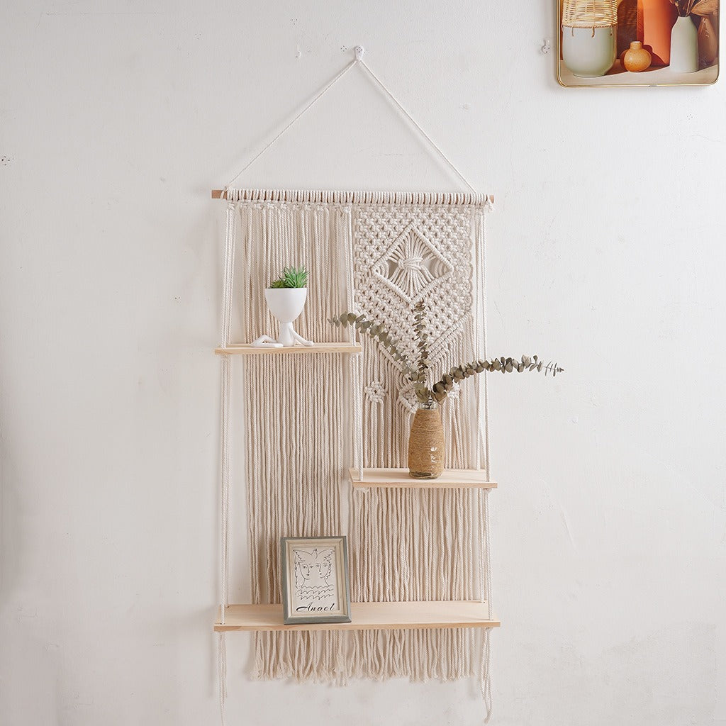 3 tiers Macrame hanging shelves