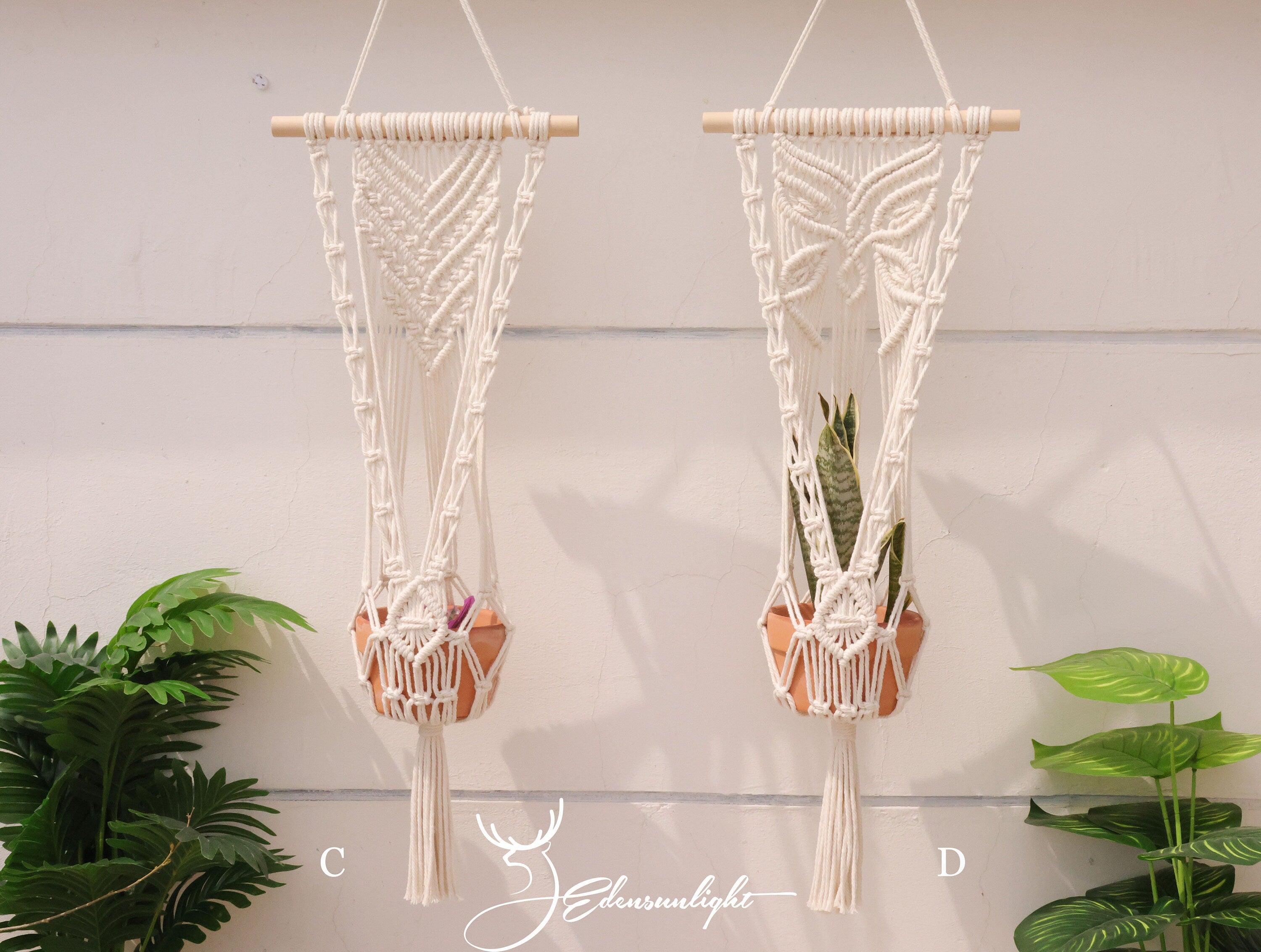 Macrame plant hanger, Boho hanging pot holder/wall planter/ indoor plant hanger/plant holder,Bohemian wall hanging home decor