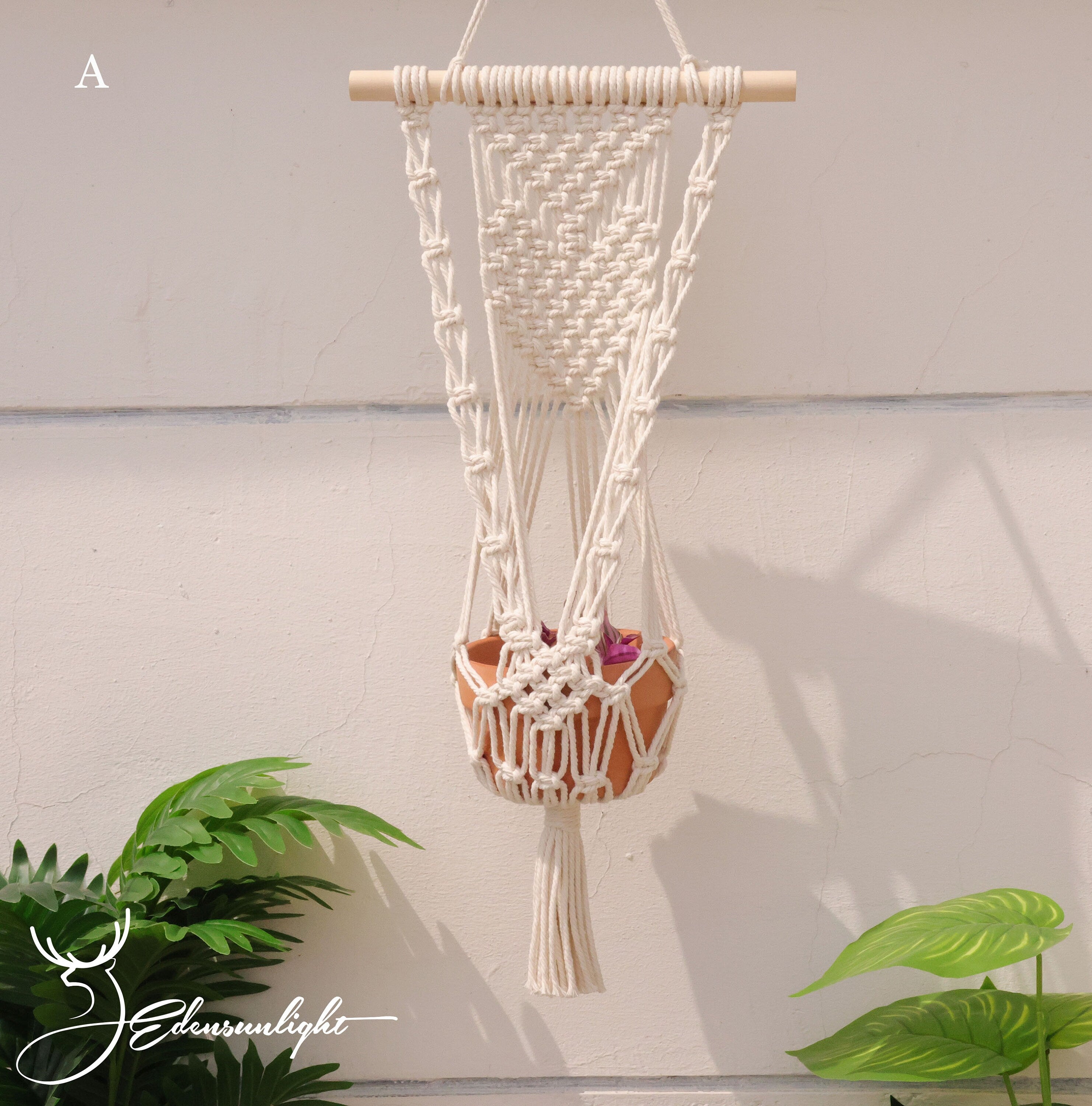 Macrame plant hanger, Boho hanging pot holder/wall planter/ indoor plant hanger/plant holder,Bohemian wall hanging home decor