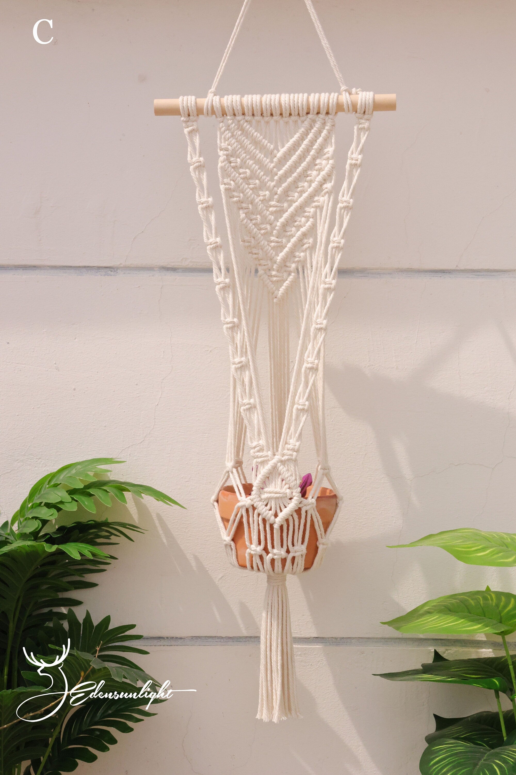 Macrame plant hanger, Boho hanging pot holder/wall planter/ indoor plant hanger/plant holder,Bohemian wall hanging home decor