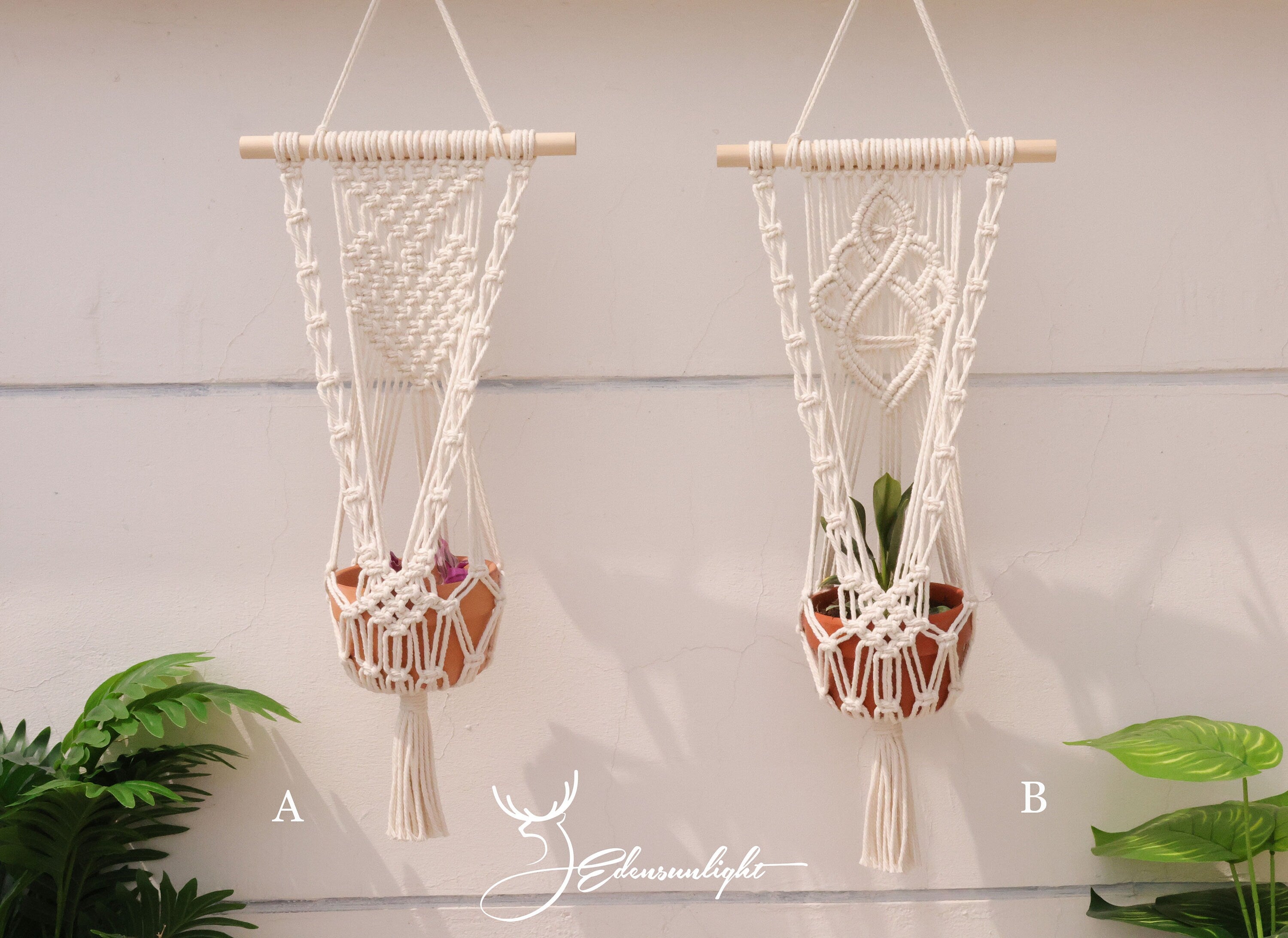 Macrame plant hanger, Boho hanging pot holder/wall planter/ indoor plant hanger/plant holder,Bohemian wall hanging home decor