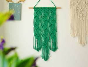 Macrame Wall Art hanging, Bohemia Macrame Leaves, Tapestry wall decor, Personalized Hand weaved colorful wall hanging