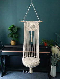 Macrame cat Hammock bed,Macrame cotton rope Swing Bed for big cat,indoor pet's sleeping bed ,Macrame pattern wall hanging