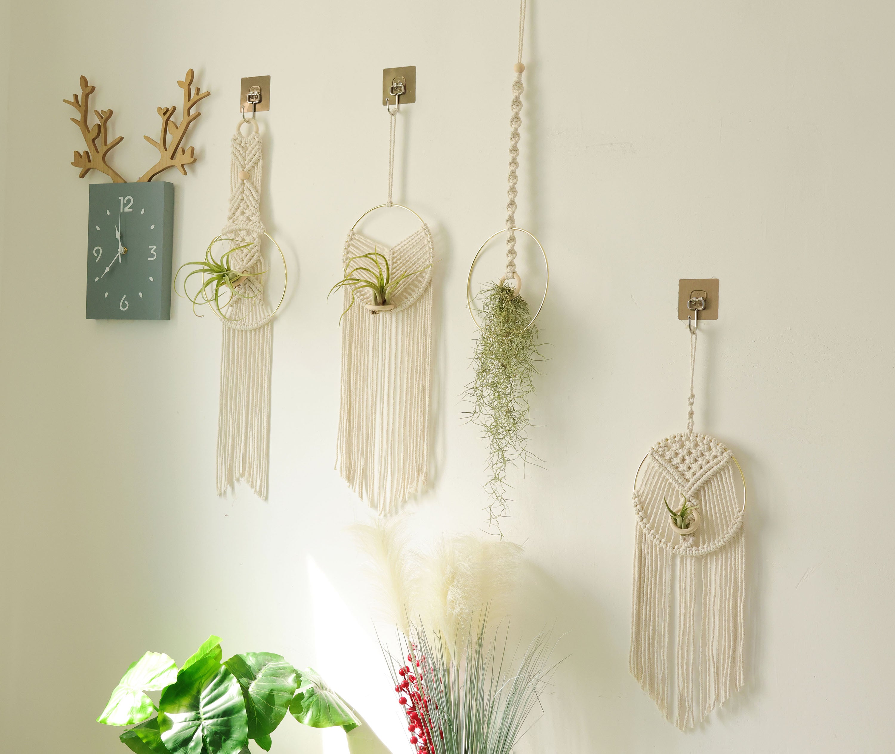 Macrame Air Plant holder, Stylish Bohemia air plant display hanger,Boho wall hanging home decor